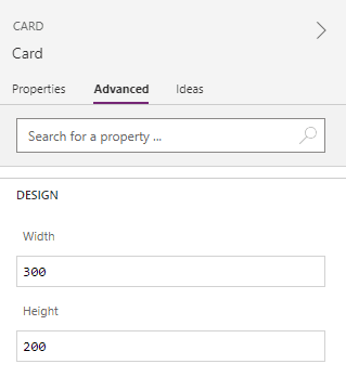 Card advanced tab