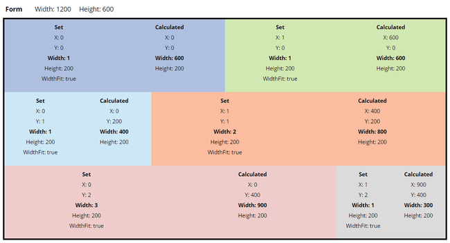 Example layout with widthfit and ratios